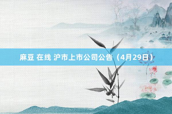 麻豆 在线 沪市上市公司公告（4月29日）