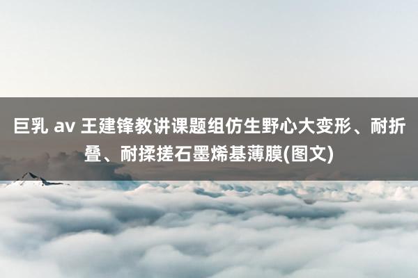 巨乳 av 王建锋教讲课题组仿生野心大变形、耐折叠、耐揉搓石墨烯基薄膜(图文)